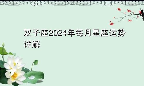 双子座2024年每月星座运势详解