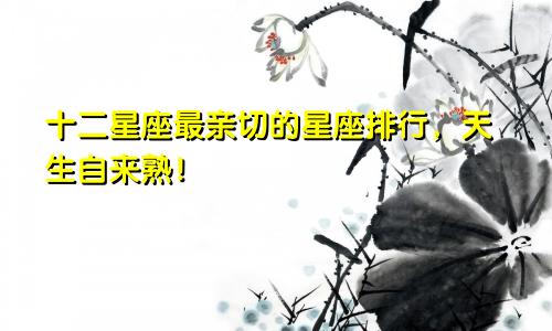 十二星座最亲切的星座排行，天生自来熟！