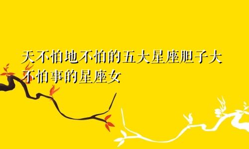 天不怕地不怕的五大星座胆子大不怕事的星座女