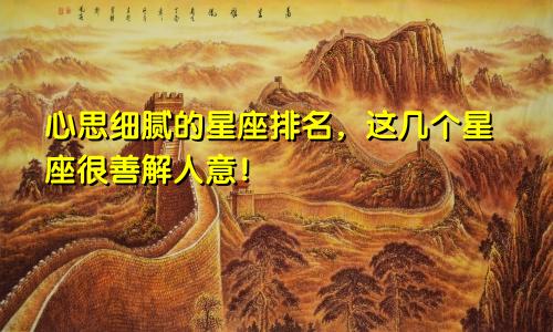 心思细腻的星座排名，这几个星座很善解人意！