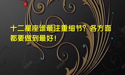 十二星座谁最注重细节？各方面都要做到最好！