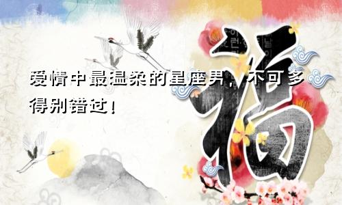 爱情中最温柔的星座男，不可多得别错过！