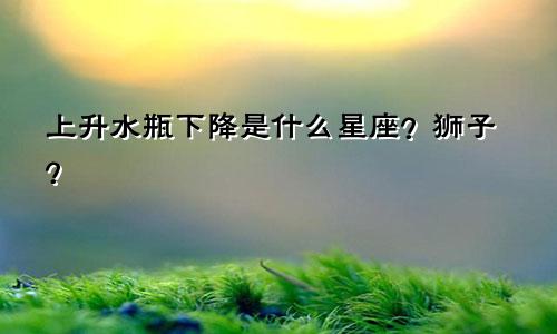 上升水瓶下降是什么星座？狮子？