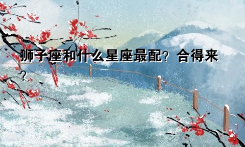 狮子座和什么星座最配?合得来?