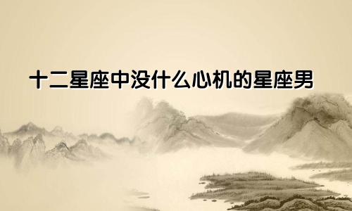 十二星座中没什么心机的星座男