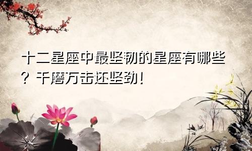 十二星座中最坚韧的星座有哪些？千磨万击还坚劲！