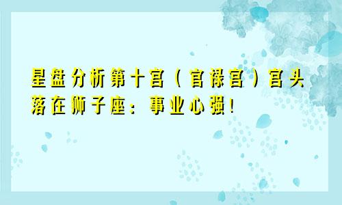 星盘分析第十宫（官禄宫）宫头落在狮子座：事业心强！