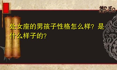 处女座的男孩子性格怎么样？是什么样子的？