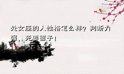 处女座的人性格怎么样?判断力强,死要面子!