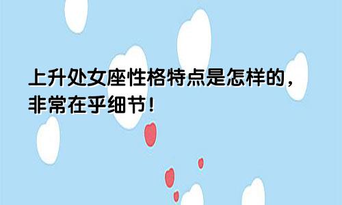 上升处女座性格特点是怎样的，非常在乎细节！