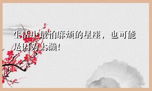 生活中最怕麻烦的星座，也可能是因为太懒！