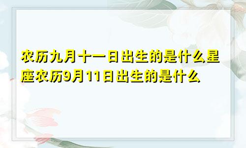 农历九月十一日出生的是什么星座农历9月11日出生的是什么
