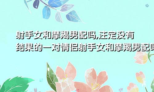 射手女和摩羯男配吗,注定没有结果的一对情侣射手女和摩羯男配吗,注定没有结果的一对夫妻