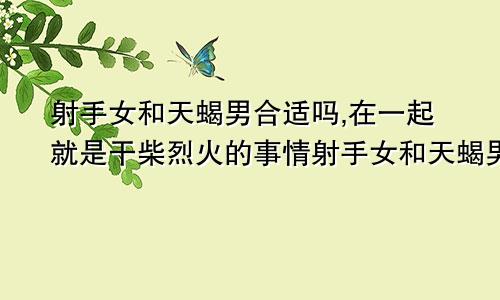 射手女和天蝎男合适吗,在一起就是干柴烈火的事情射手女和天蝎男合适吗?