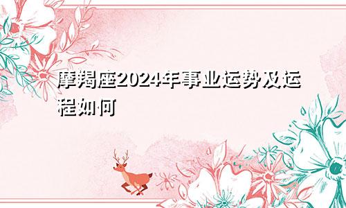 摩羯座2024年事业运势及运程如何
