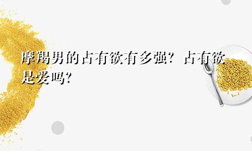 摩羯男的占有欲有多强？占有欲是爱吗？