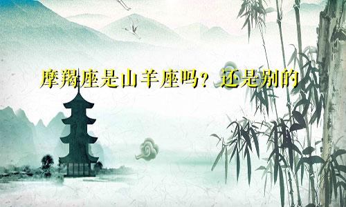 摩羯座是山羊座吗?还是别的