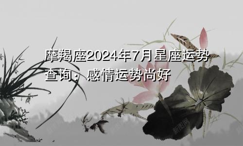 摩羯座2024年7月星座运势查询:感情运势尚好