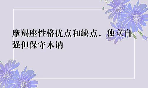 摩羯座性格优点和缺点,独立自强但保守木讷