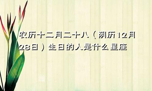 农历十二月二十八（阴历12月28日）生日的人是什么星座