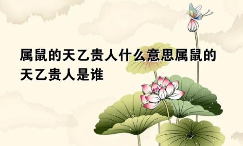 属鼠的天乙贵人什么意思属鼠的天乙贵人是谁