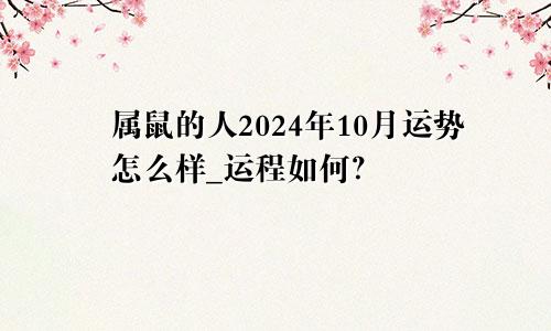 属鼠的人2024年10月运势怎么样_运程如何？