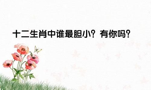 十二生肖中谁最胆小？有你吗？