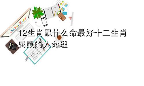12生肖鼠什么命最好十二生肖属鼠的人命理