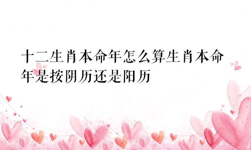 十二生肖本命年怎么算生肖本命年是按阴历还是阳历
