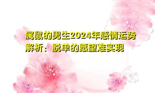 属鼠的男生2024年感情运势解析：脱单的愿望难实现