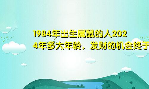 1984年出生属鼠的人2024年多大年龄，发财的机会终于来了