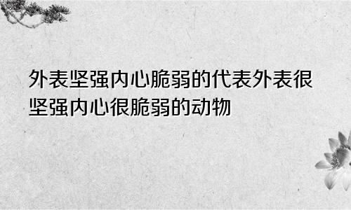 外表坚强内心脆弱的代表外表很坚强内心很脆弱的动物