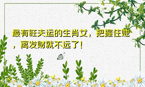 最有旺夫运的生肖女，把握住她，离发财就不远了！