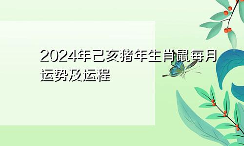 2024年己亥猪年生肖鼠每月运势及运程