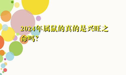 2024年属鼠的真的是兴旺之命吗？