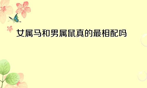 女属马和男属鼠真的最相配吗