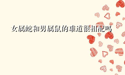 女属蛇和男属鼠的难道很相配吗