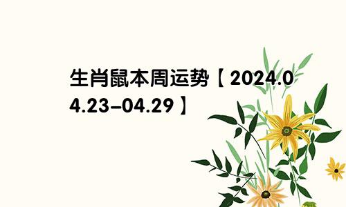 生肖鼠本周运势【2024.04.23-04.29】