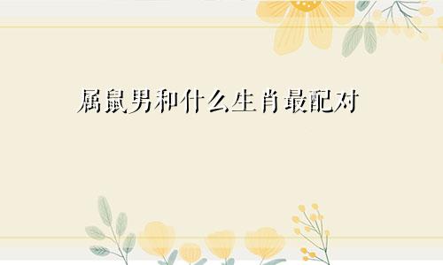 属鼠男和什么生肖最配对