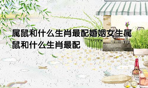 属鼠和什么生肖最配婚姻女生属鼠和什么生肖最配