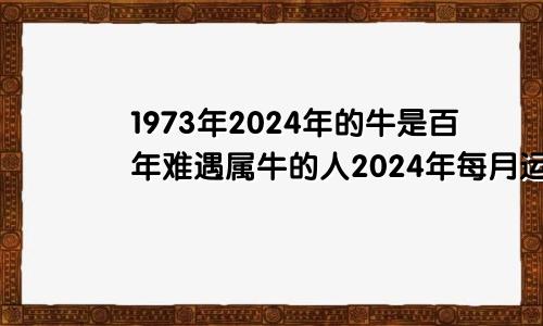 1973年2024年的牛是百年难遇属牛的人2024年每月运势