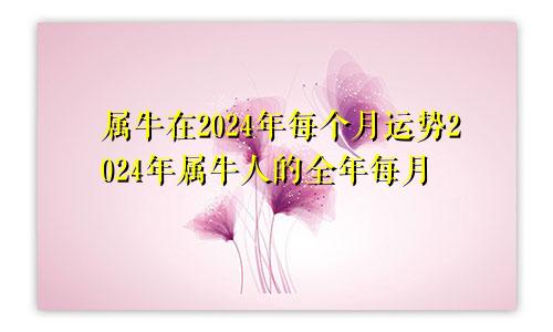 属牛在2024年每个月运势2024年属牛人的全年每月