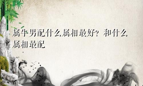 属牛男配什么属相最好？和什么属相最配
