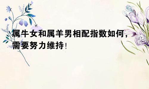 属牛女和属羊男相配指数如何，需要努力维持！