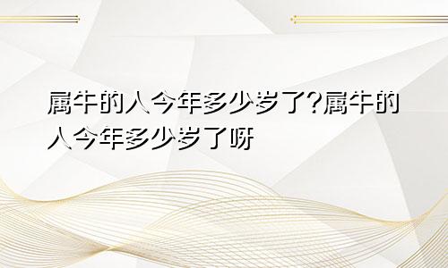 属牛的人今年多少岁了?属牛的人今年多少岁了呀
