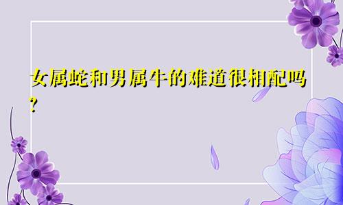 女属蛇和男属牛的难道很相配吗？