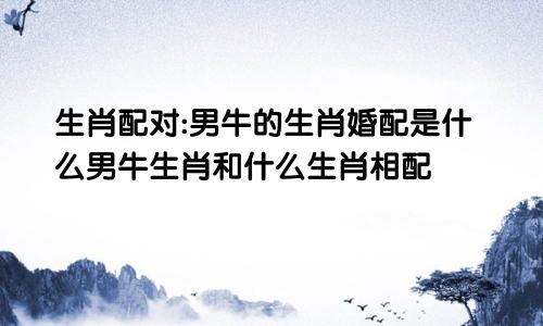 生肖配对:男牛的生肖婚配是什么男牛生肖和什么生肖相配
