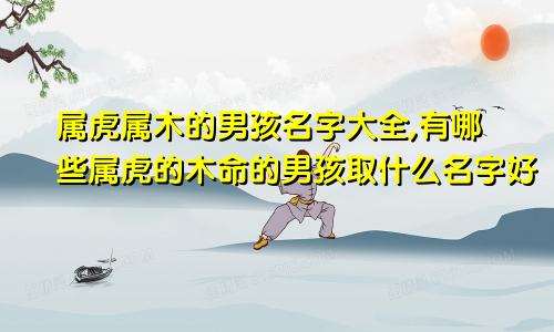 属虎属木的男孩名字大全,有哪些属虎的木命的男孩取什么名字好
