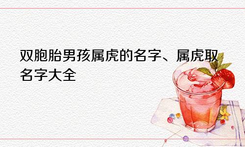 双胞胎男孩属虎的名字、属虎取名字大全