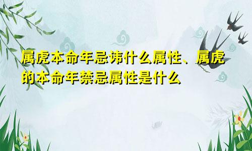 属虎本命年忌讳什么属性、属虎的本命年禁忌属性是什么